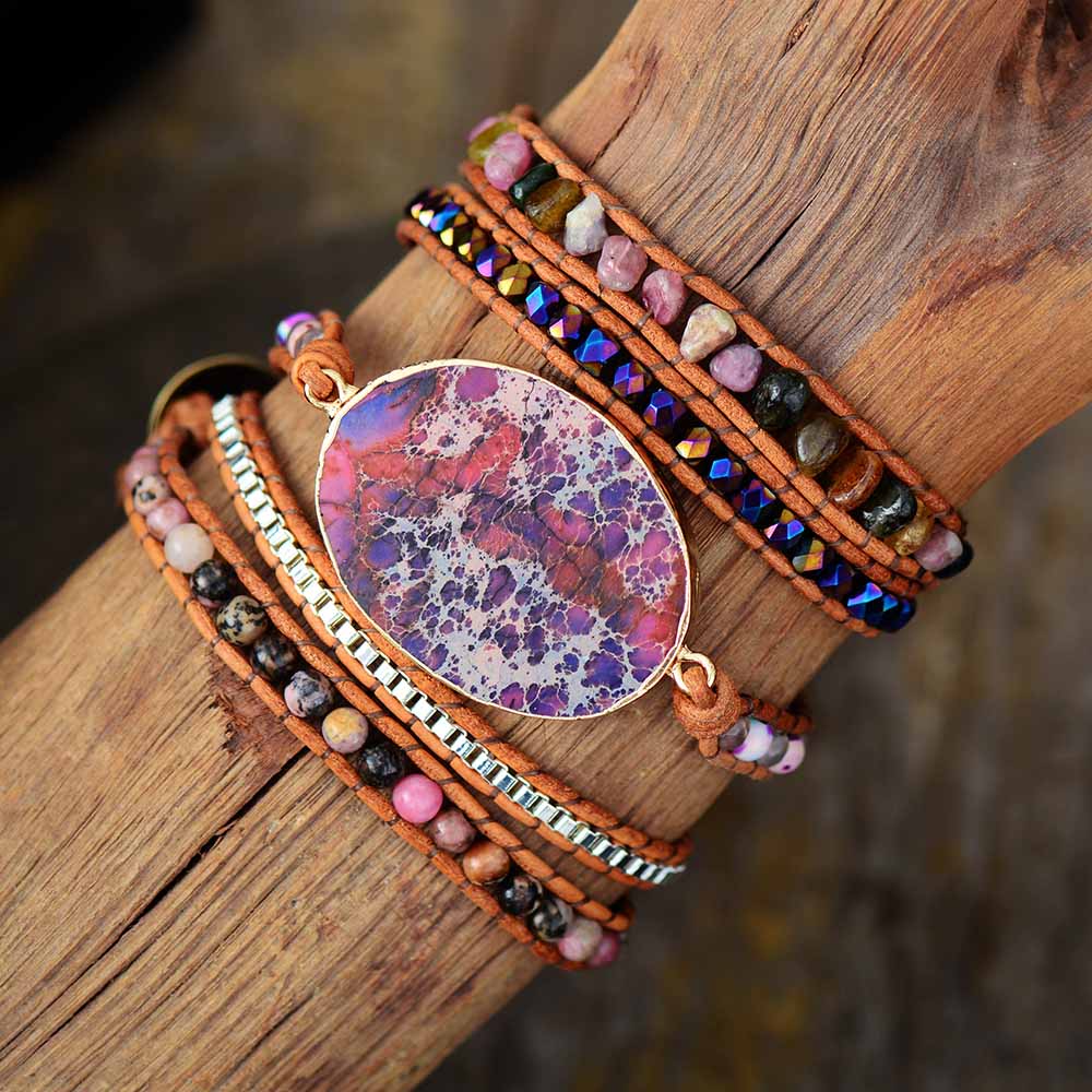 Jaspis-Boho-Armband für Kreativität und Schutz