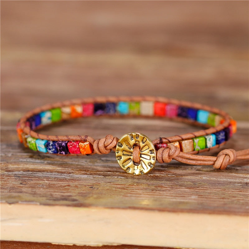 Jaspis-Chakra-Armband zur Erdung und Heilung