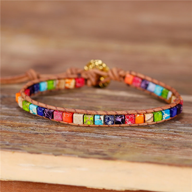 Jaspis-Chakra-Armband zur Erdung und Heilung