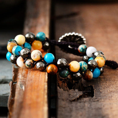 Jaspis- und Achatarmband für Ausgeglichenheit und Mut