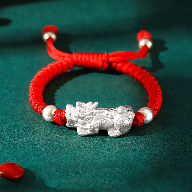 Pixiu-Armband für Kinder aus 999er Sterlingsilber mit King-Kong-Knoten zum Schutz
