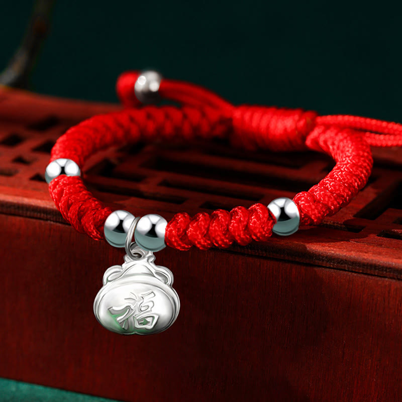 Spirituelles Armband aus Sterlingsilber für Kinder mit Fu-Charm-Anhänger