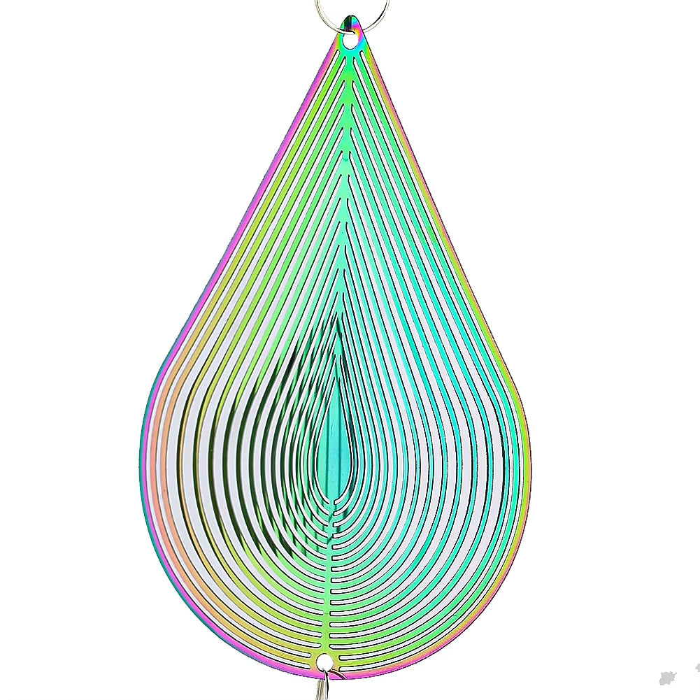 Teardrop-shaped spiral design in turquoise to pink for Kinetic Garden Wind Spinner