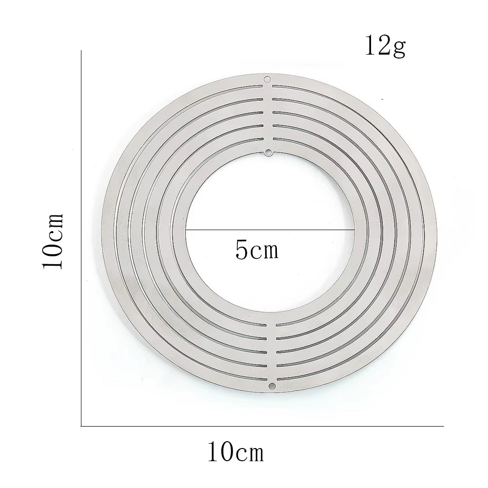 Circular metal heating element with concentric rings for Kinetic Metal Wind Spinner