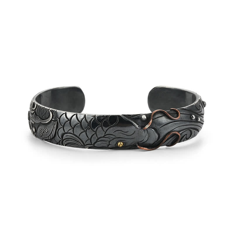 Koi-Fisch-Armband aus 999er Sterlingsilber und 990er Gold für Glück