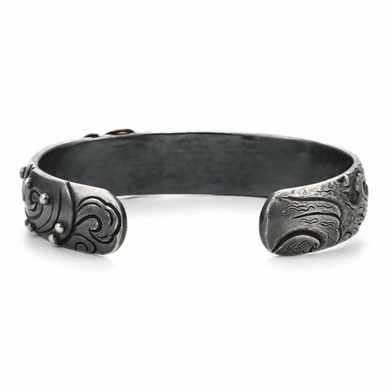 Koi-Fisch-Armband aus 999er Sterlingsilber und 990er Gold für Glück