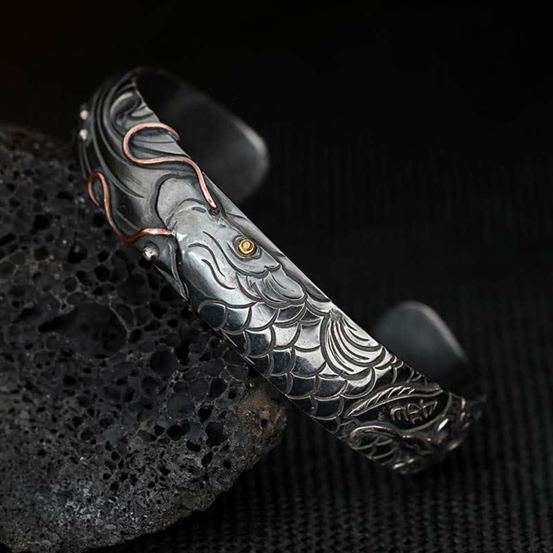 Koi-Fisch-Armband aus 999er Sterlingsilber und 990er Gold für Glück