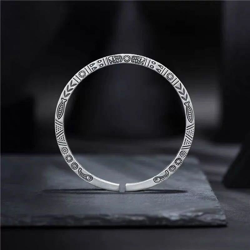 Koi Fisch Elefant Glück Reichtum Kupfer Manschette Armband