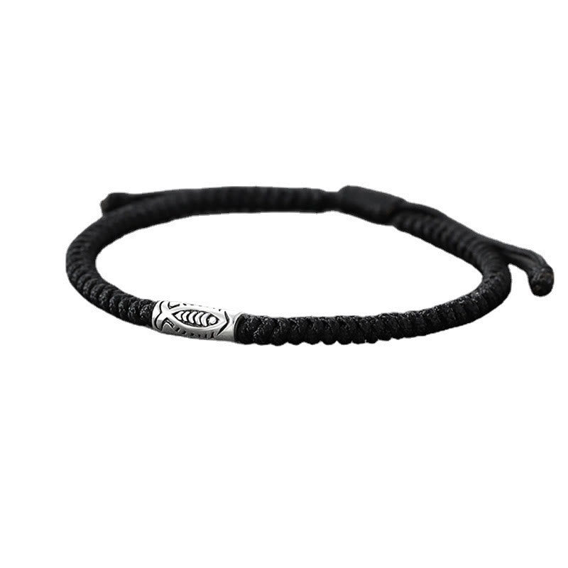 Koi-Fisch-Reichtumsarmband mit schwarzer Schnur für Wohlstand