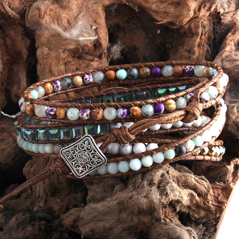 Labradorit-Wickelarmband mit kosmischer Energie