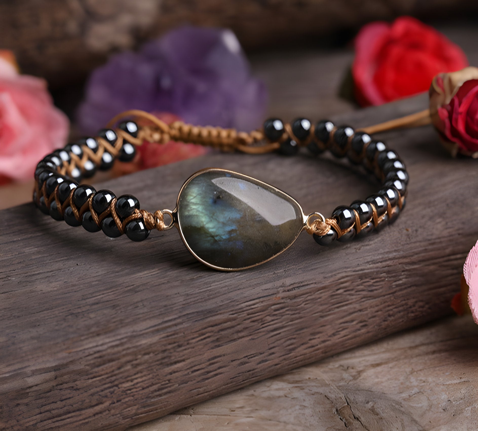 Labradorit-Energieschild-Armband