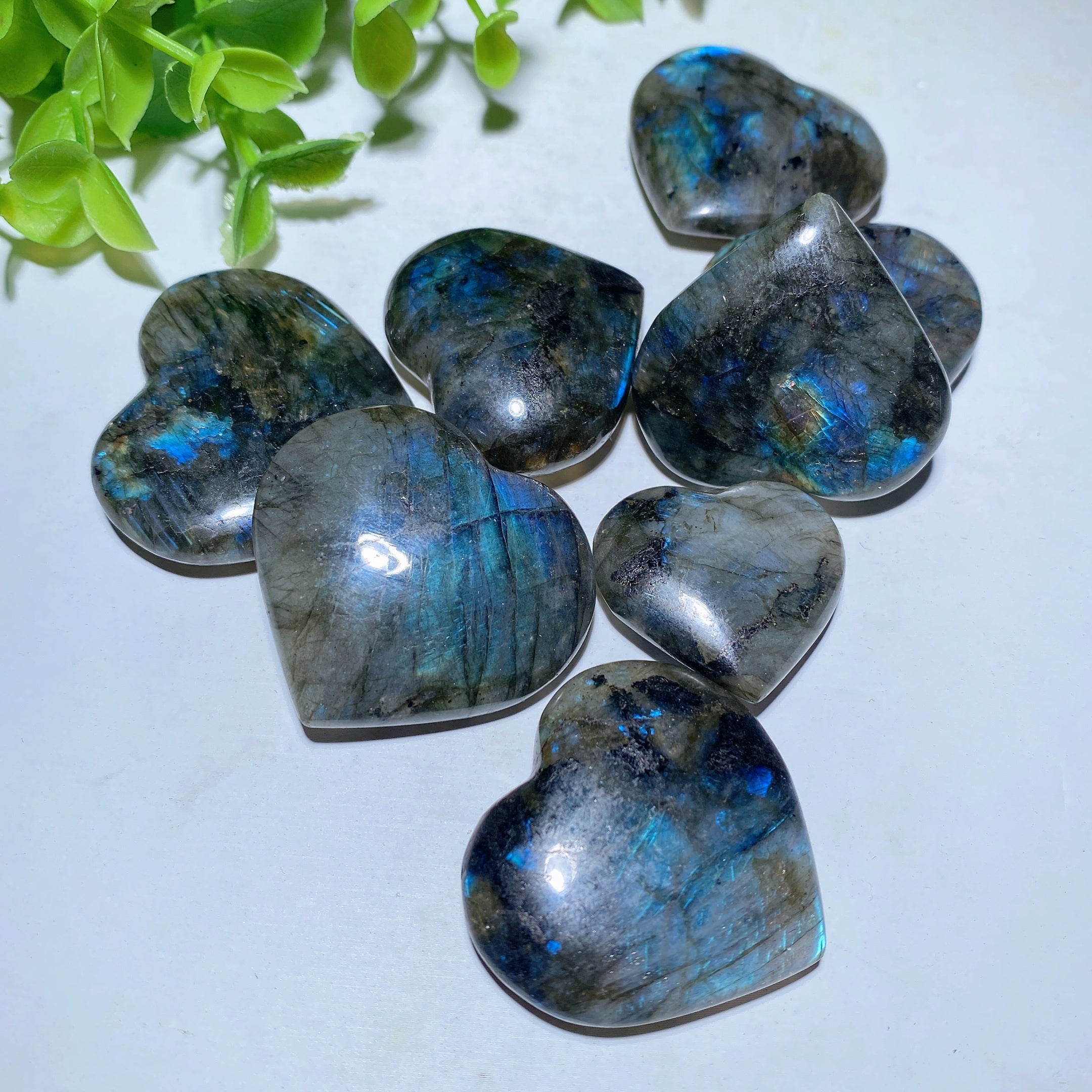 Labradorite Heart Crystal Carvings 1-1.5 Inch Healing Stones