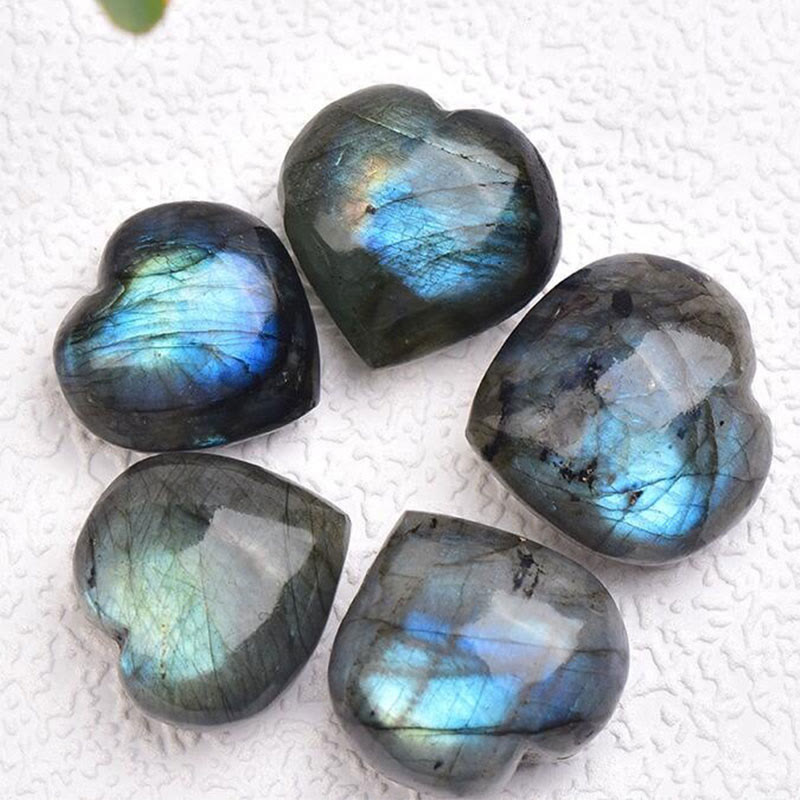 Labradorit Love Heart Support Halskette Anhänger