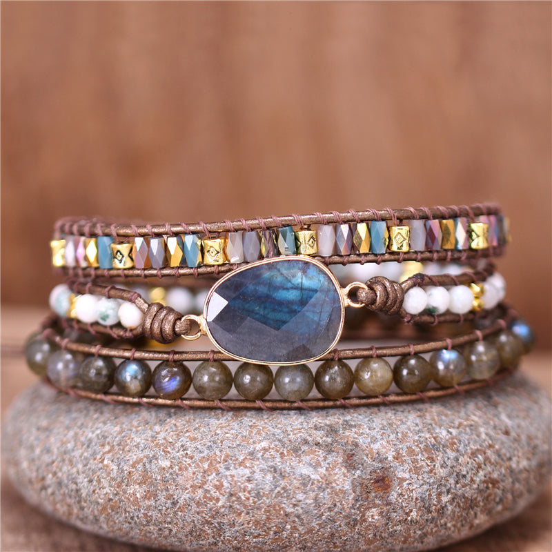 Labradorit-Schutz- und Intuitions-Wickelarmband