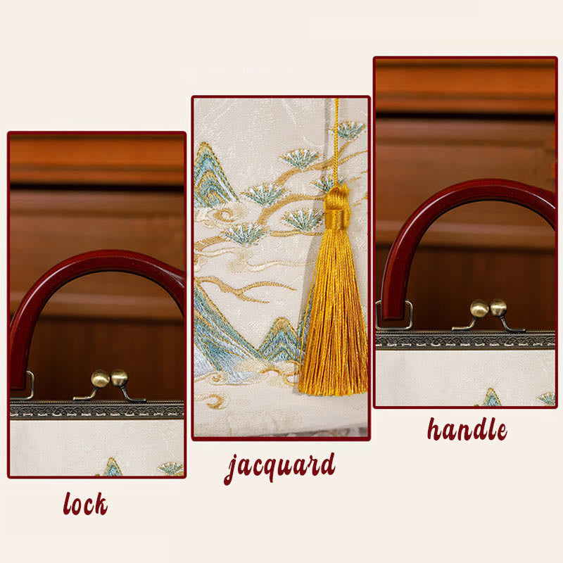 Jacquard-Handtasche mit Landschaftsmalerei | Spirituelles Accessoire