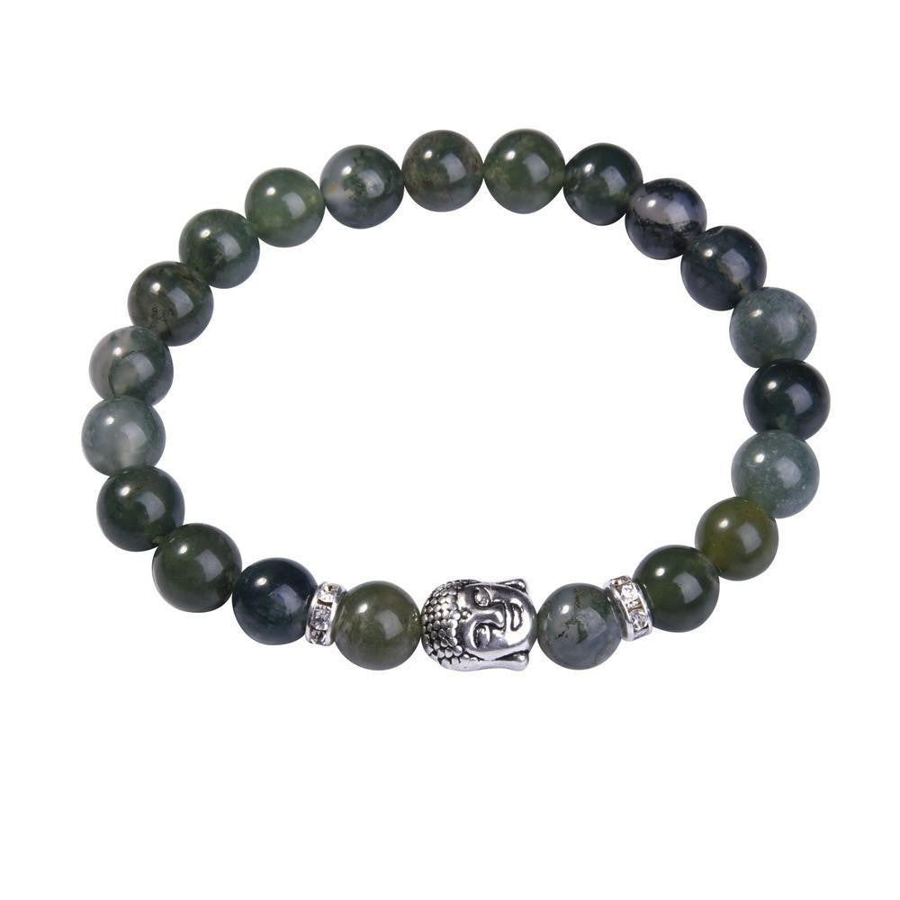 Lapislazuli-Buddha-Armband mit Silberanhänger