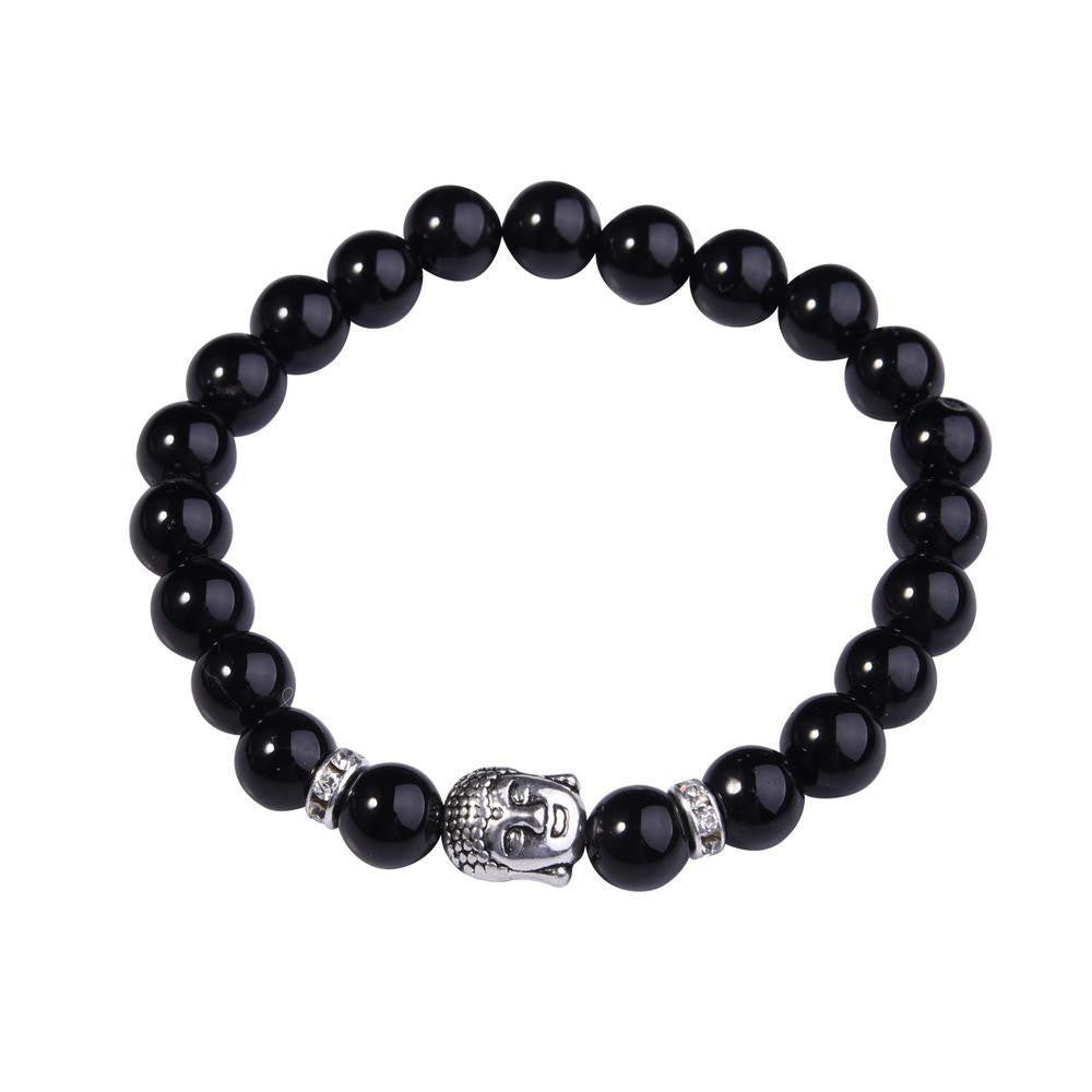 Lapislazuli-Buddha-Armband mit Silberanhänger