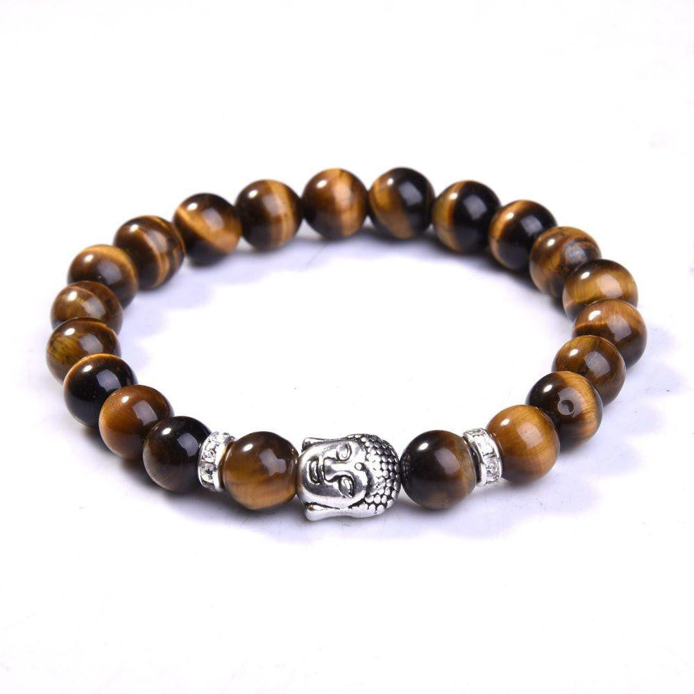 Lapislazuli-Buddha-Armband mit Silberanhänger