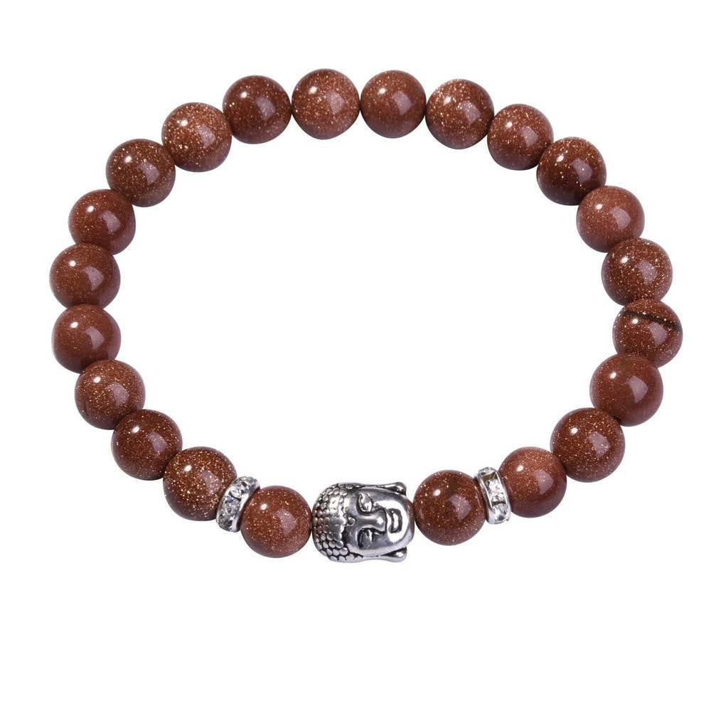 Lapislazuli-Buddha-Armband mit Silberanhänger