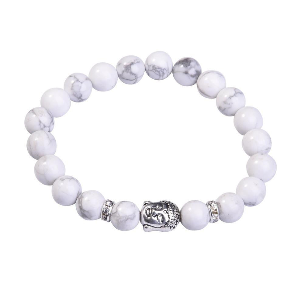 Lapislazuli-Buddha-Armband mit Silberanhänger