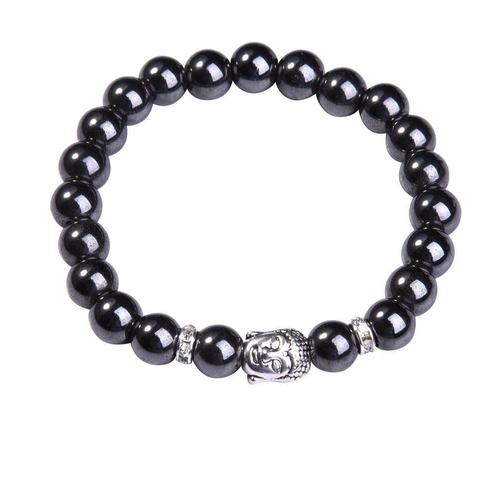 Lapislazuli-Buddha-Armband mit Silberanhänger