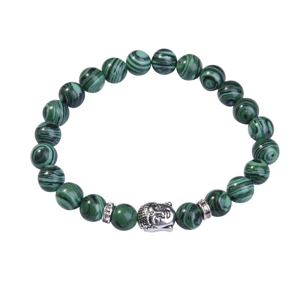Lapislazuli-Buddha-Armband mit Silberanhänger