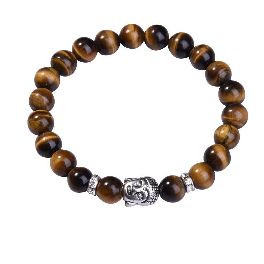 Lapislazuli-Buddha-Armband mit Silberanhänger