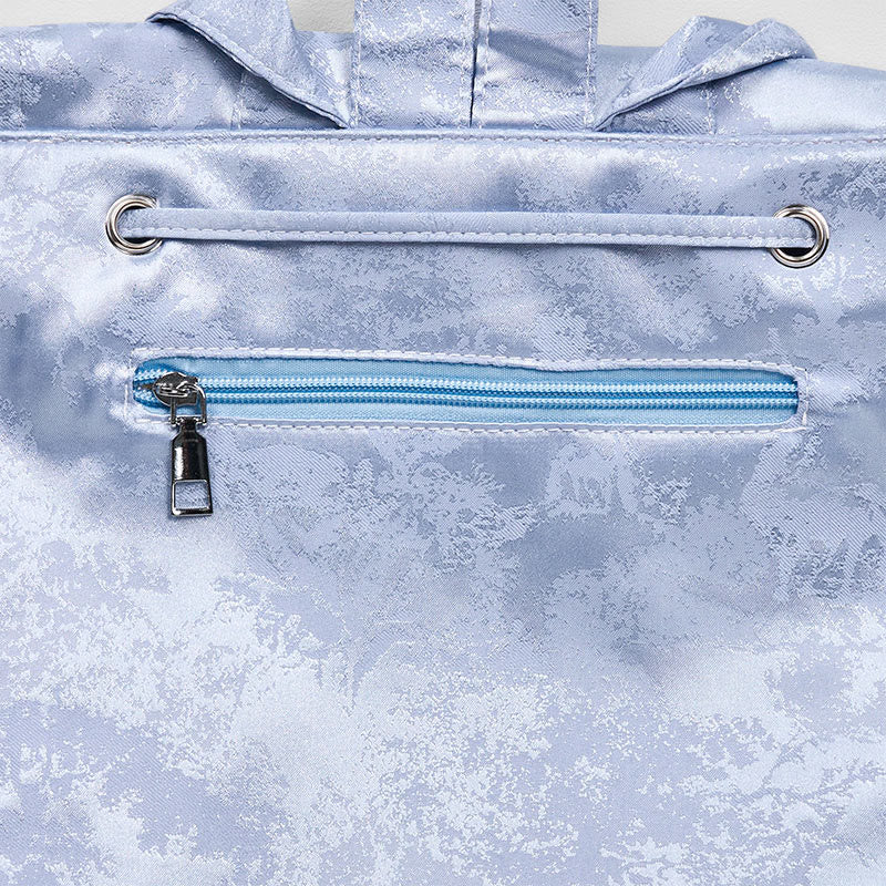 Großer blauer Rucksack mit Kamelien-Stickerei, Spiritual Collection