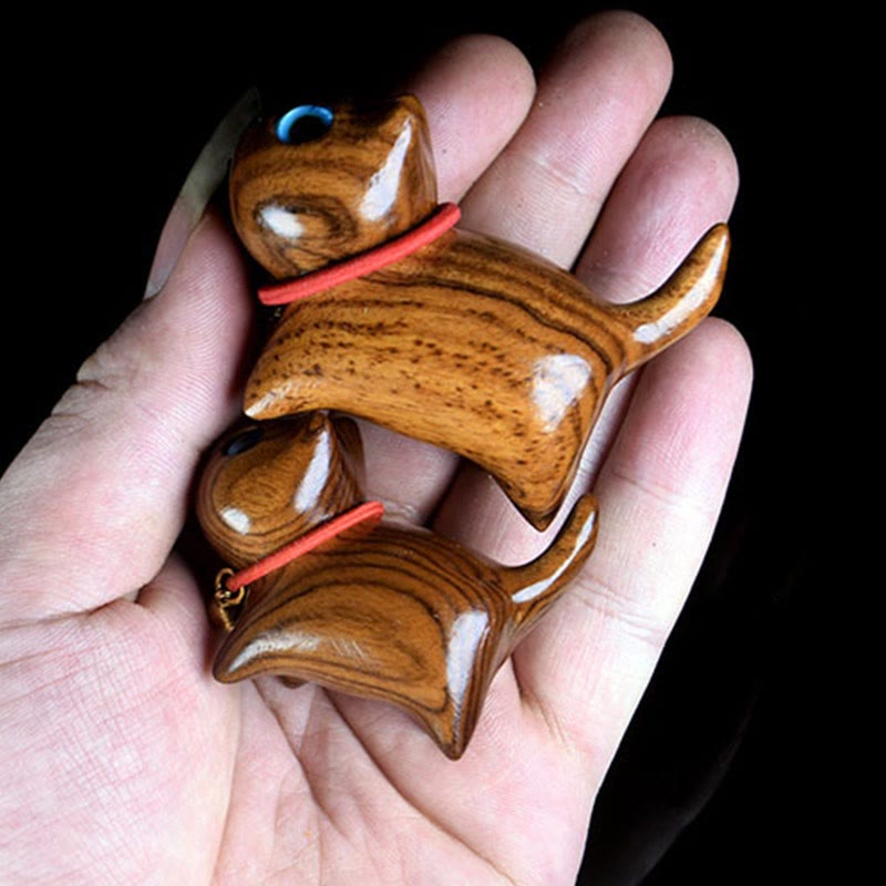 Große blaue Katzenfigur aus Rosenholz, 65 mm, spirituelle Dekoration