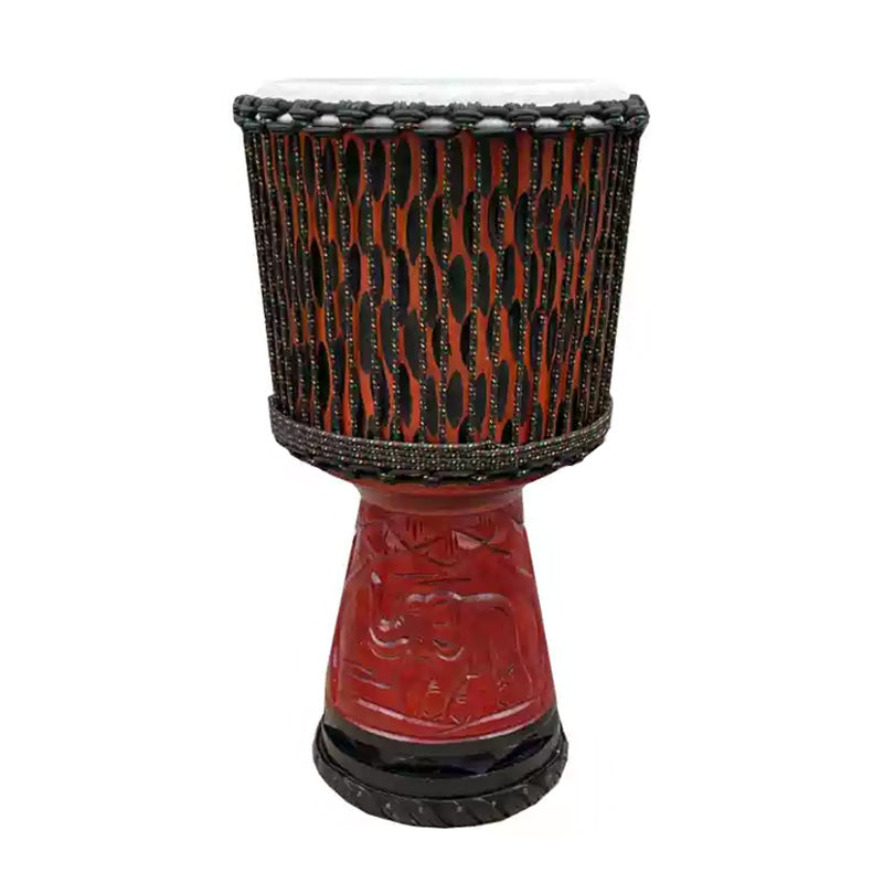 Große Djembe, afrikanische Trommel, handgeschnitzt, Mahagoni, 10-15"