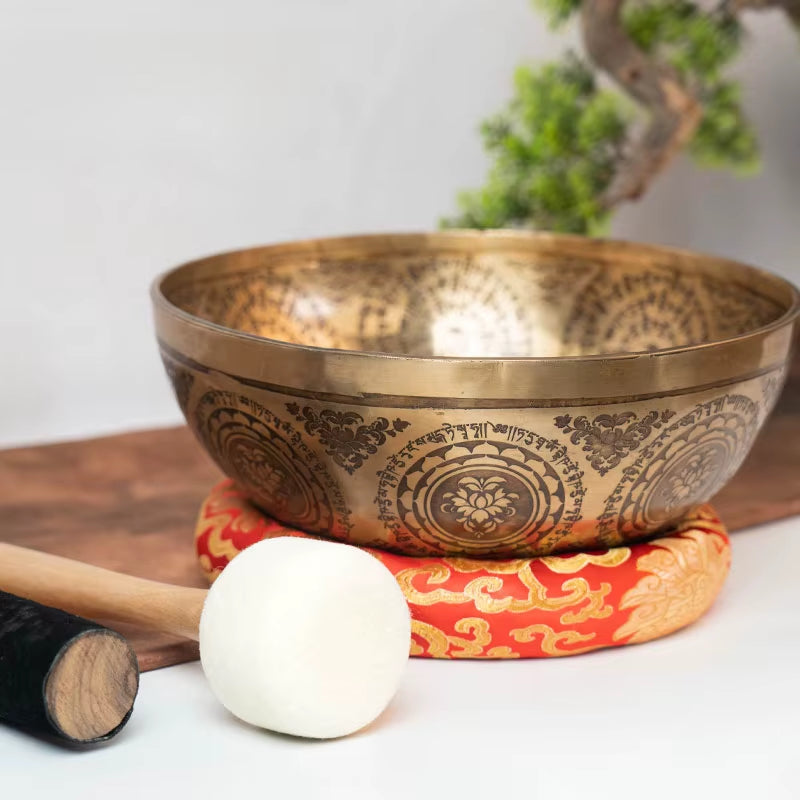 Large Tibetan Singing Bowl Sound Healing Therapy Meditation Yoga Nepal Singing Bowls Massage Mindfulness Spiritual Accessories