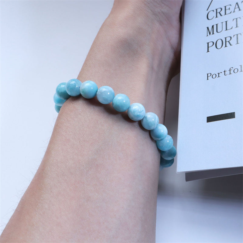 Larimar Weisheits-Vertrauensarmband 8mm Naturstein