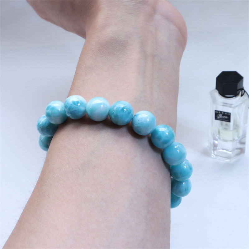 Larimar Weisheits-Vertrauensarmband 8mm Naturstein