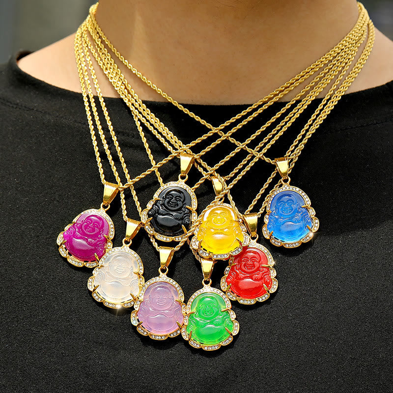 Lachender Buddha Feng Shui Jade Wohlstandskette