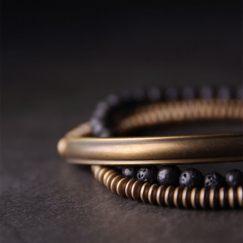 Lavastein-Kupfer-Unisex-Armband zur spirituellen Unterstützung