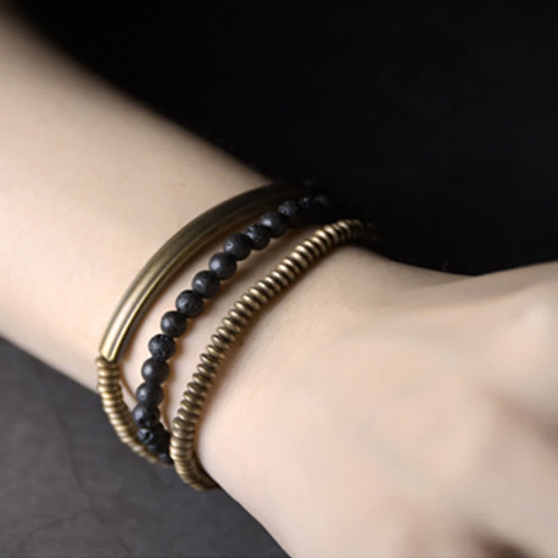 Lavastein-Kupfer-Unisex-Armband zur spirituellen Unterstützung