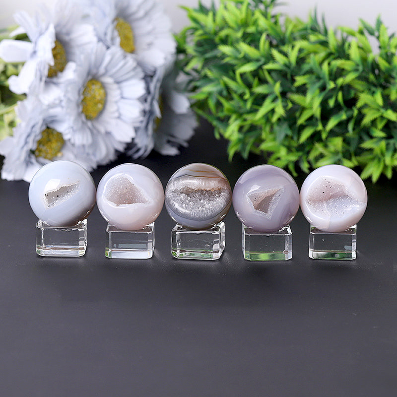 Lavender Druzy Agate Crystal Sphere 1.2-4 inch Healing Globe