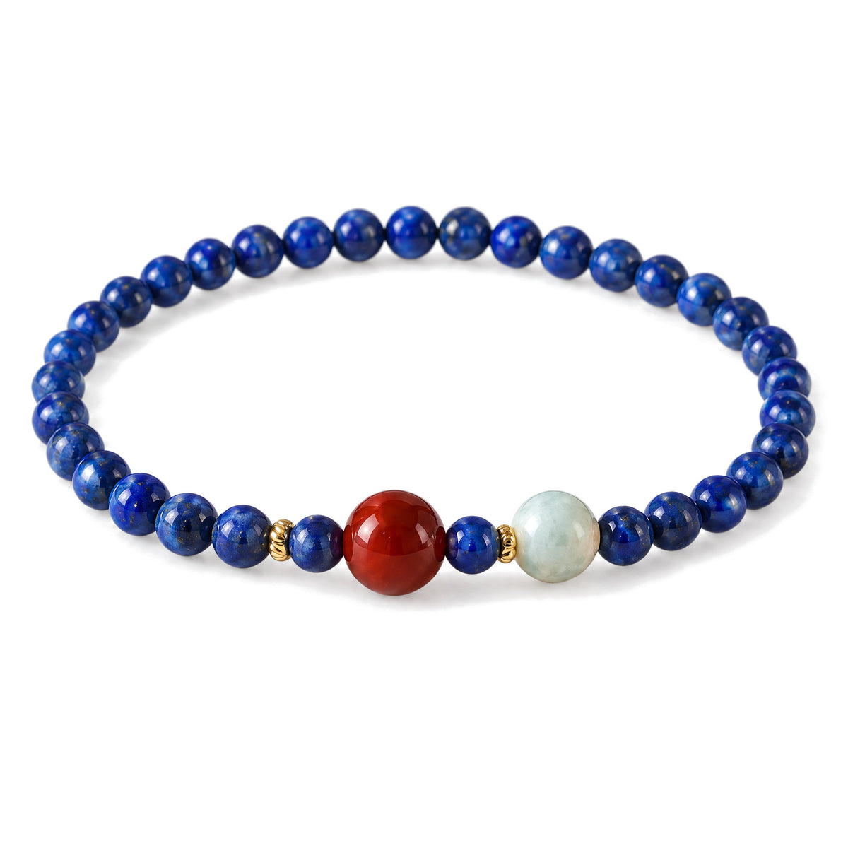 4mm Lazurite Bracelet for Meditation and Serenity, Lazurite, on a white background