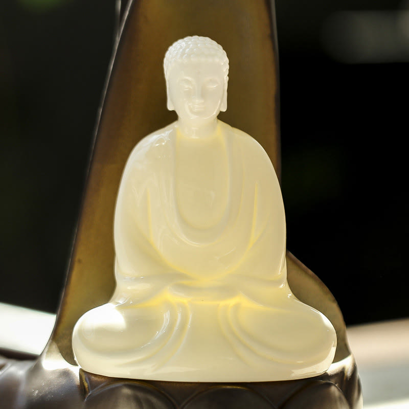 LED Buddha Hand Rückfluss Rauchbrunnen Keramik Weihrauchbrenner