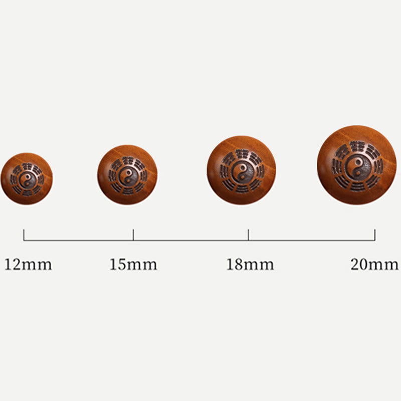 Vom Blitz getroffenes Yin-Yang-Armband aus Jujube-Holz zum Schutz