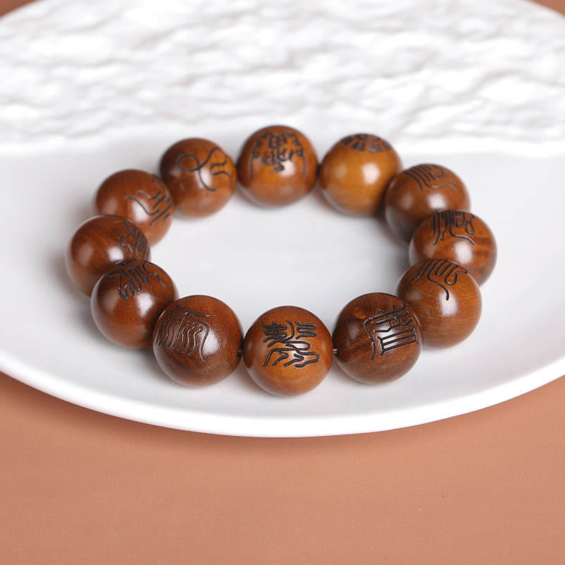 Vom Blitz getroffenes Yin-Yang-Armband aus Jujube-Holz zum Schutz