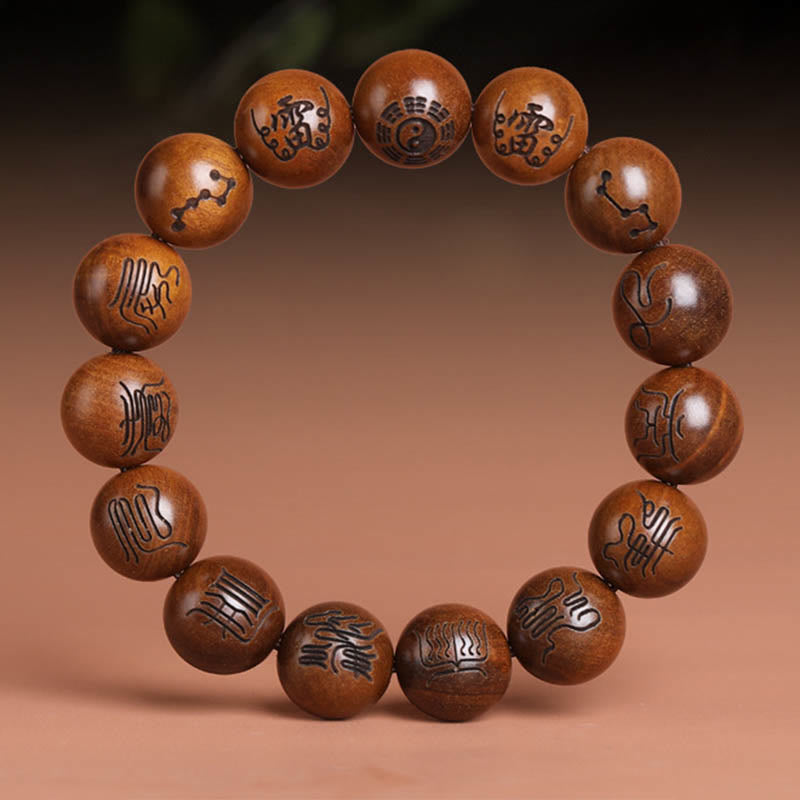 Vom Blitz getroffenes Yin-Yang-Armband aus Jujube-Holz zum Schutz