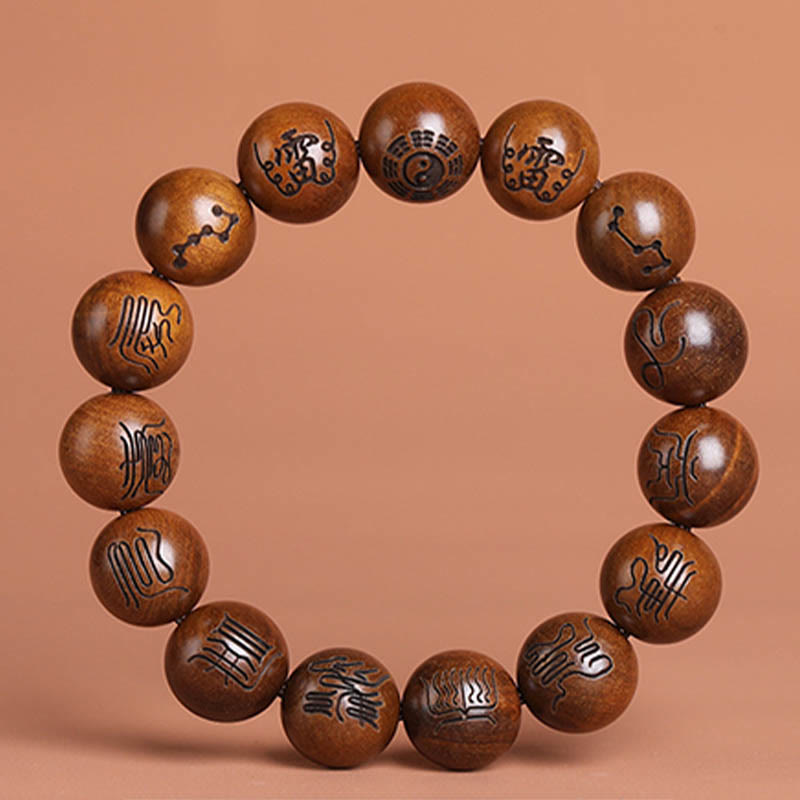 Vom Blitz getroffenes Yin-Yang-Armband aus Jujube-Holz zum Schutz