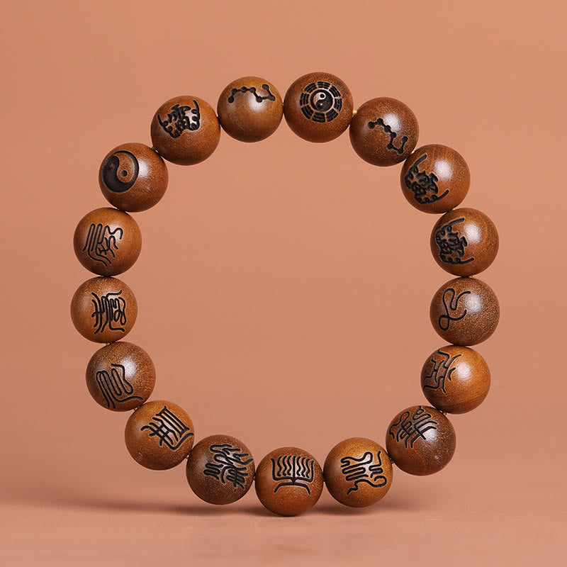 Vom Blitz getroffenes Yin-Yang-Armband aus Jujube-Holz zum Schutz
