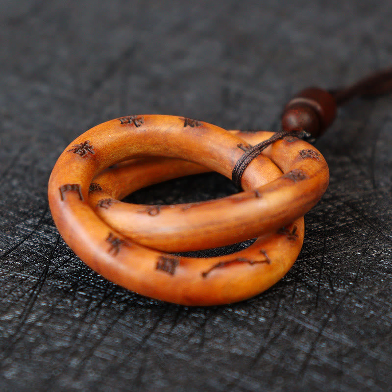 Vom Blitz getroffener Jujube-Holz-Yin-Yang-Halskettenanhänger