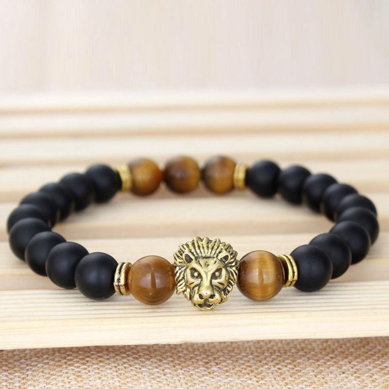Löwenstärke-Armband mit Achat und Onyx