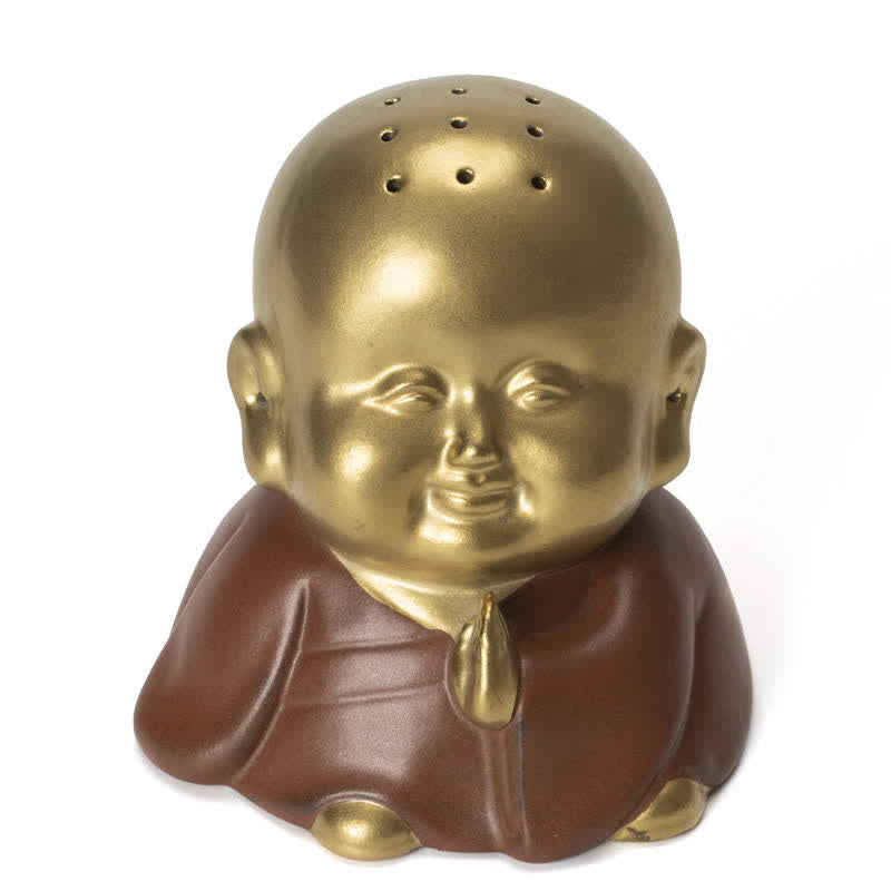 Kleiner Buddha-Räucherbrenner aus Keramik für Heilung und Meditation