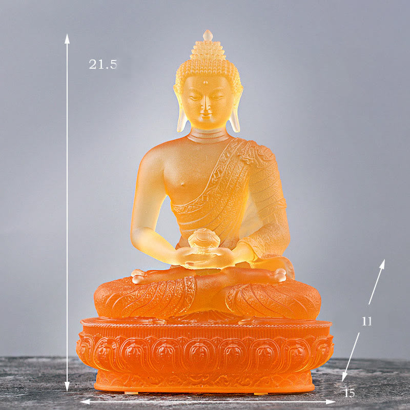 Liuli Buddha Statue Serenity Figur 15cm Feng Shui Art