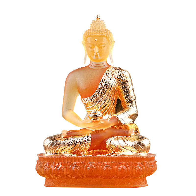Liuli Buddha Statue Serenity Figur 15cm Feng Shui Art
