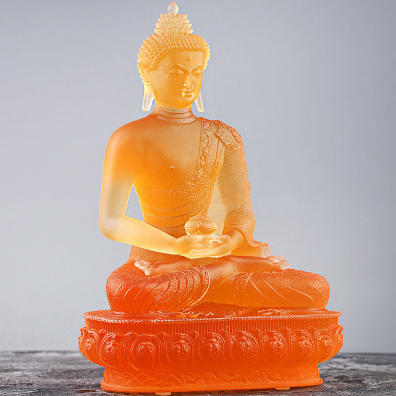 Liuli Buddha Statue Serenity Figur 15cm Feng Shui Art